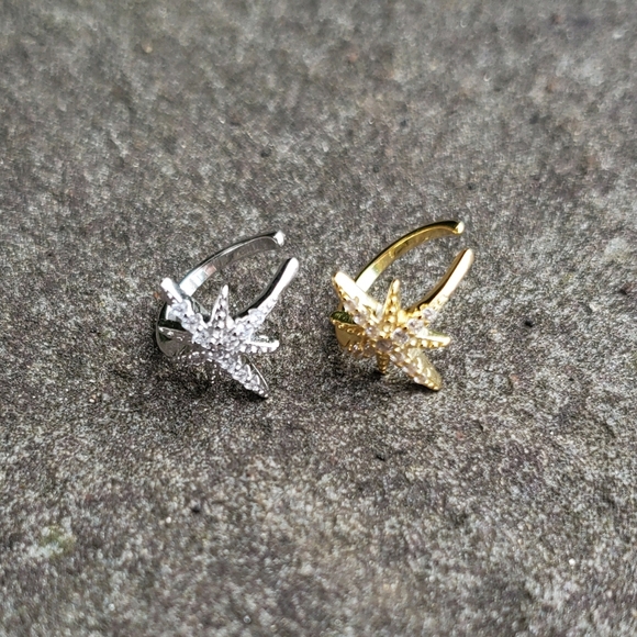 Star Ear Cuff Silver No Piercing Earring Sparkling Earcuff 925 Sterling Silver - Picture 7 of 7